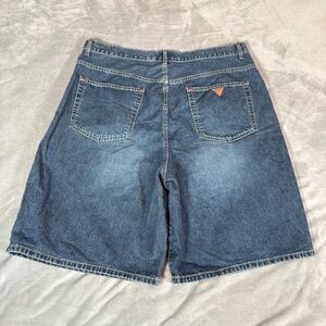 Vintage Guess Jeans Denim Shorts Mens 38 (Fits 36) 10” Baggy Fit Hip Hop Y2K